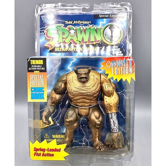 1996 McFarlane Spawn Series 1 Special Limited Edition Gold Tremor With Comic - Picture 1 of 14